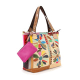 Genuine Leather Colorful Oversized Tote Set