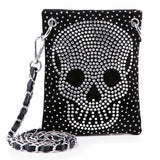 Skull Design Rhinestone Petite Crossbody Sling