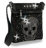 Iridescent Skull Crossbody Sling - Black