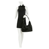 Rhinestone Accented Hobo Handbag
