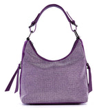 Rhinestone Accented Hobo Handbag