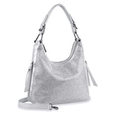 Rhinestone Accented Hobo Handbag