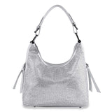 Rhinestone Accented Hobo Handbag