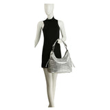Rhinestone Accented Hobo Handbag