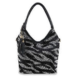 Zebra Rhinestone Pattern Shoulder Bag