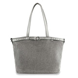 Belted Rhinestone Covered Tote Handbag