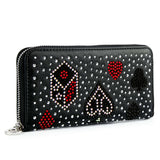 Rhinestone Gaming Accordion Wallet