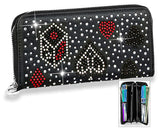 Rhinestone Gaming Accordion Wallet