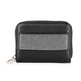 Rhinestone Design Petite Zip Around Wallet