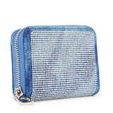 Rhinestone Design Petite Zip Around Wallet