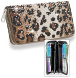 Leopard Print Rhinestone Wallet - Leopard