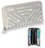 Rhinestone Design Accordion Wallet - Gold