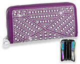 Rhinestone Design Accordion Wallet - Purple