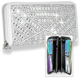 Rhinestone Design Accordion Wallet