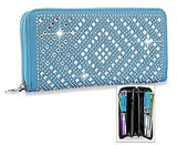 Rhinestone Design Accordion Wallet