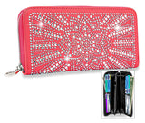 Boho Bling Accordion Wallet - Coral