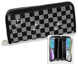 Checkerboard Bling Accordion Wallet