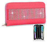 Sparkling Stone Accordion Wallet - Coral