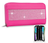 Sparkling Stone Accordion Wallet - Fuchsia