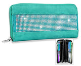 Sparkling Stone Accordion Wallet - Turquoise