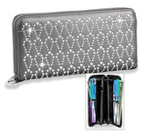 Sparkling Rhinestone Design Wallet - Pewter