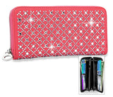 Dazzling Rhinestone Pattern Wallet - Coral