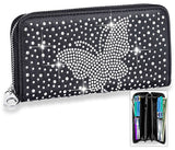 Rhinestone Butterfly Design Accordion Wallet