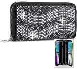 Wave Design Accordion Wallet - Black