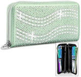 Wave Design Accordion Wallet - Mint