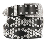 Leather Rhinestone Bling Patterned Belt