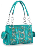 Layered Floral Western Design Shoulder - Turquoise