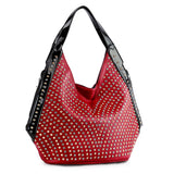 Patent Trim Rhinestone Pattern Hobo