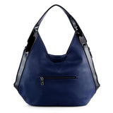 Patent Trim Rhinestone Hobo Handbag