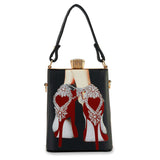 Retro Red Heels Print Petite Hand Tote