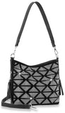 Rhinestone Grid Hobo Crossbody Handbag