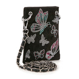 Rhinetone Butterfly Pattern Petite Crossbody Sling