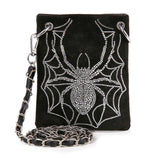 Rhinetone Spider Web Design  Petite Crossbody Sling