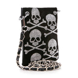 Rhinetone Skull Pattern Petite Crossbody Sling