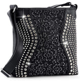 Brilliant Rhinestone and Lace Crossbody Sling
