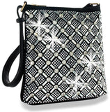 Rhinestone Grid Crossbody Sling