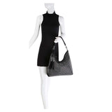 Rhinestone and Tassel Hobo Handbag