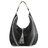 Tassel Accented Hobo Handbag
