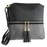 Tassel Accented Rhinestone Crossbody Sling
