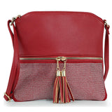 Tassel Accented Rhinestone Crossbody Sling