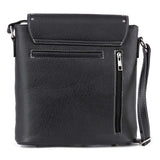 Decorative Cross Accented Top Flap Crossbody Sling