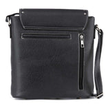 Decorative Cross Accented Top Flap Crossbody Sling