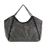 Stunning Quilted And Rhinestone Shoulder Bag