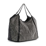 Stunning Quilted And Rhinestone Shoulder Bag