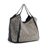 Stunning Quilted And Rhinestone Shoulder Bag