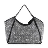 Stunning Quilted And Rhinestone Shoulder Bag